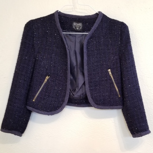 Love Culture Women's Blazer 3/4 Sleeve Blue Sz S - Picture 3 of 8